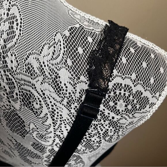 Victoria's Secret Push-Up Bra Sequins Lace Black Sz 38DD - Picture 7 of 8